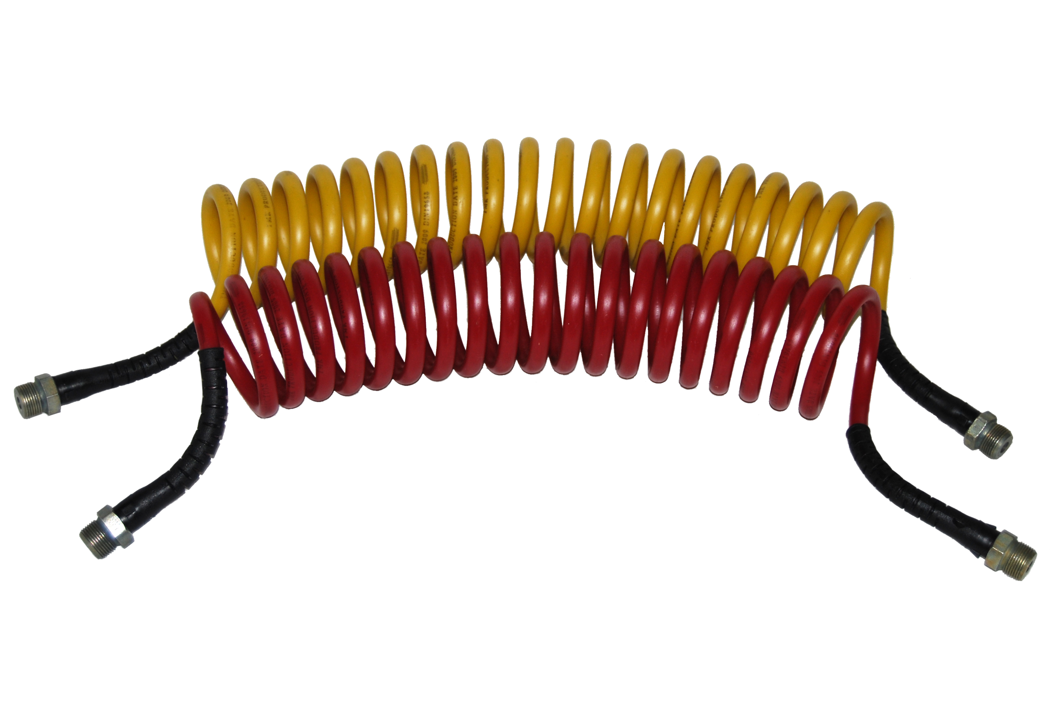 Шланг воздушный спиральный 7,5м. М16М16 красный+жёлтый